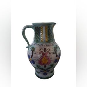 VTG Gmundner Keramik Ceramic Pitcher, Vase, Handmade & Painted, Like New #408413